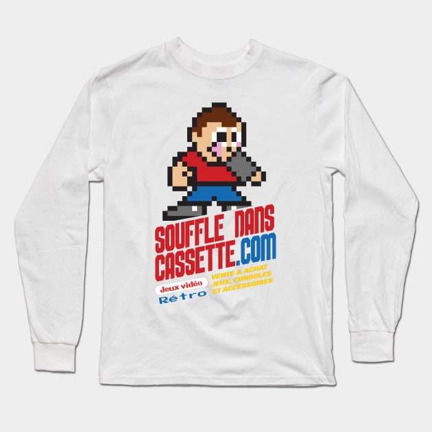 Souffle Dans Cassette - Retrogaming Long Sleeve T-Shirt by blowinthecartridge